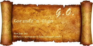 Gorzsás Olga névjegykártya