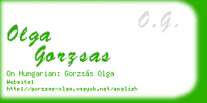 olga gorzsas business card